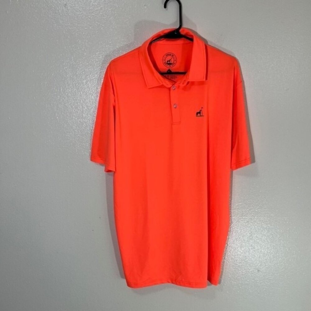 Proud 90 Neon Highlighter Orange Golf Polo Shirt Dog Logo Size XL